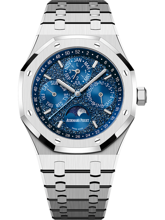 Audemars Piguet Royal Oak Perpetual Calendar “John Mayer” 41 mm Blue  Dial 18-Carat White Gold Bracelet 26574BC.OO.1220BC.02