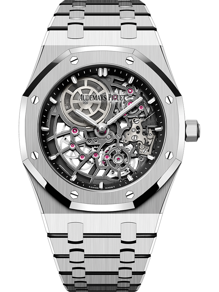 Audemars Piguet Royal Oak “Jumbo” Extra-Thin Openworked 39 mm Dark Grey Dial 18-Carat White Gold Bracelet 16204BC.OO.1240BC.01