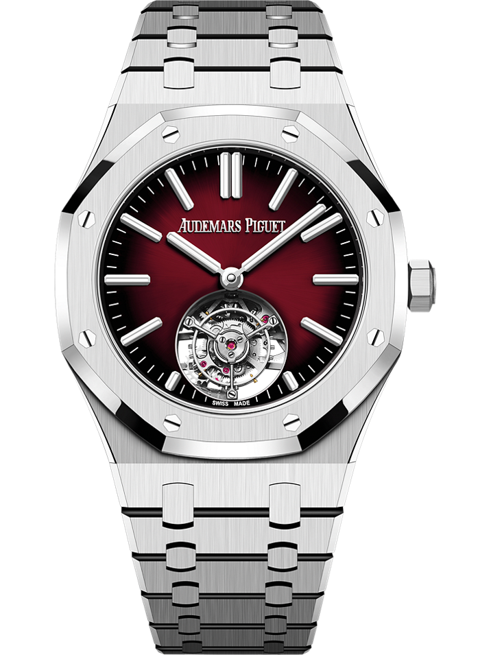 Audemars Piguet Royal Oak Selfwinding Flying Tourbillon 41 mm Burgundy  Dial Stainless Steel Bracelet 26730ST.OO.1320ST.05