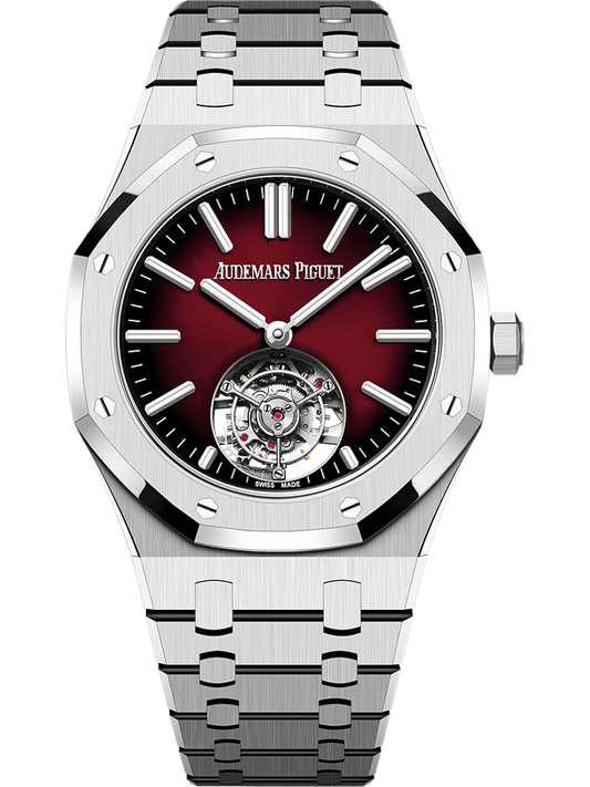 Audemars Piguet Royal Oak Selfwinding Flying Tourbillon 41 mm Burgundy  Dial Stainless Steel Bracelet 26730ST.OO.1320ST.05