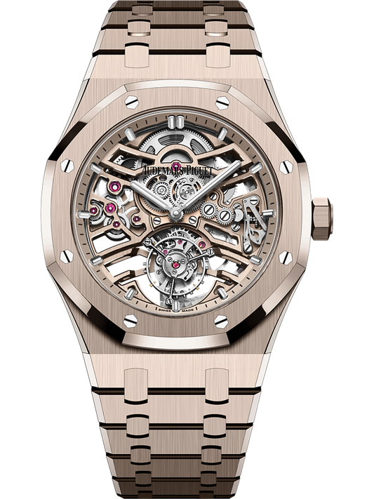 Audemars Piguet Royal Oak Selfwinding Flying Tourbillon Openworked 41 mm Transparent Dial 18-Carat Sand Gold Bracelet 26735SG.OO.1320SG.01