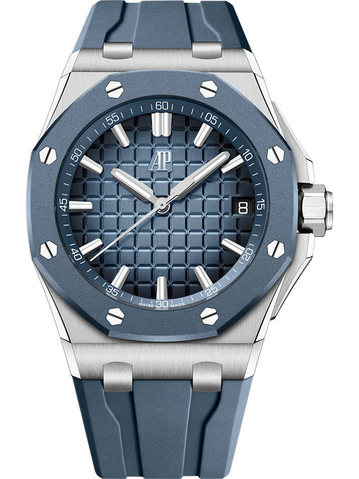 Audemars Piguet Royal Oak Offshore Selfwinding 43 mm Blue Dial Stainless Steel Rubber Strap 15605SK.OO.A350CA.01