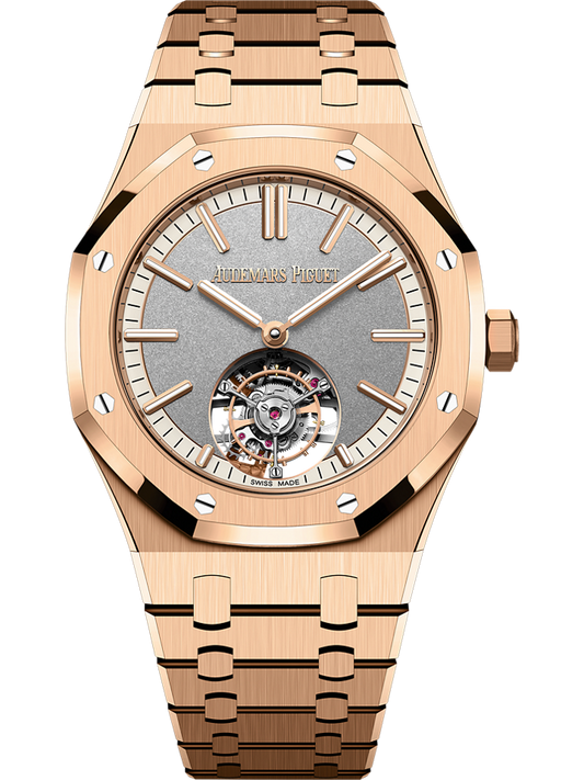 Audemars Piguet Royal Oak Selfwinding Flying Tourbillon 41 mm Grey Dial 18-Carat Pink Gold Bracelet 26730OR.OO.1320OR.05