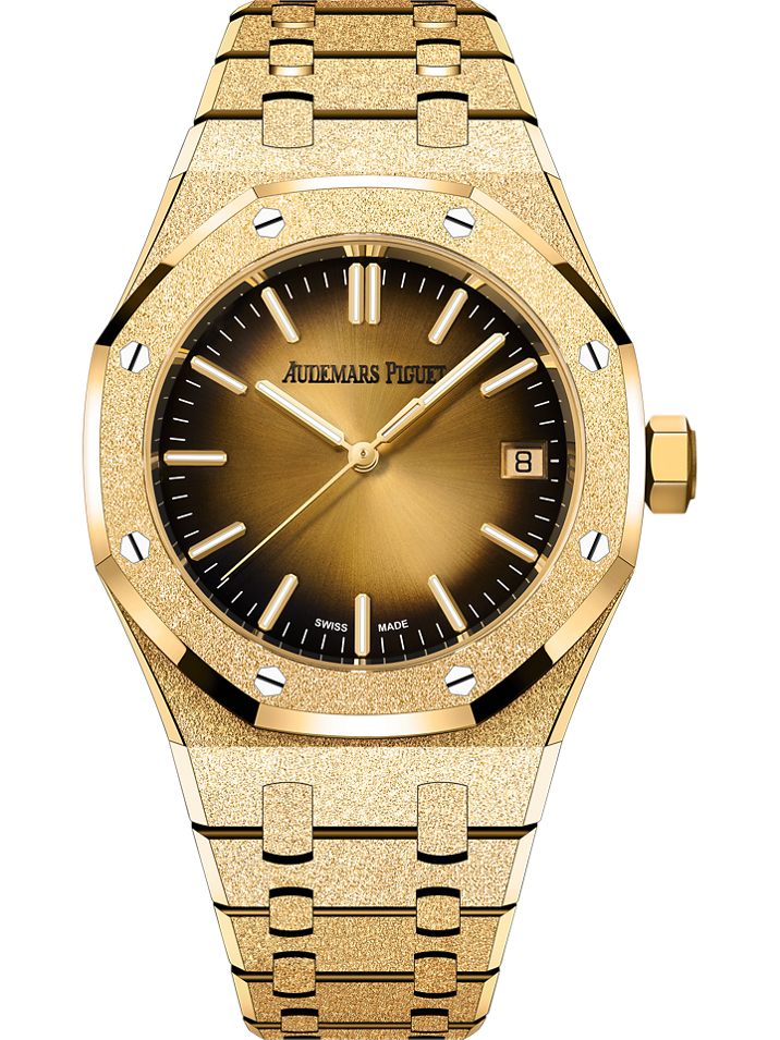 Audemars Piguet Royal Oak Frosted Gold Selfwinding 37 mm Yellow  Dial 18-Carat Yellow Gold Bracelet 15550BA.GG.1356BA.01