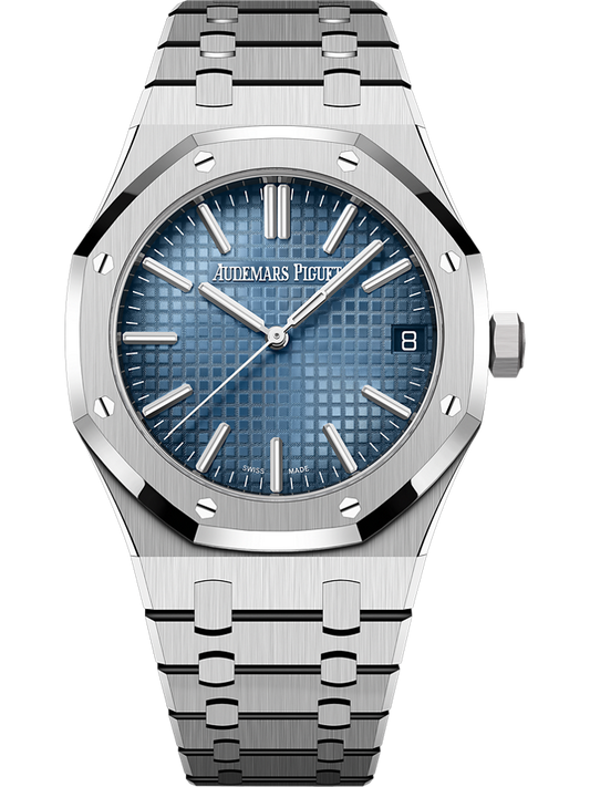 Audemars Piguet Royal Oak Selfwinding  41 mm Blue  Dial 18-Carat White Gold Bracelet 15510BC.OO.1320BC.02