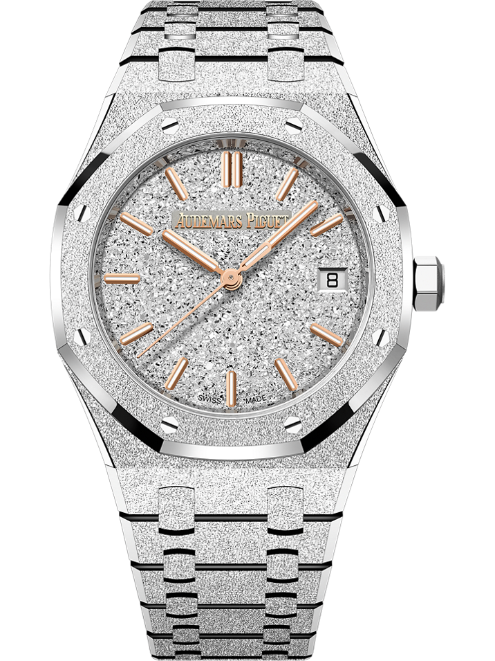 Audemars Piguet Royal Oak Frosted Gold Selfwinding 34 mm Silver  Dial 18-Carat Yellow Gold Bracelet 77450BA.GG.1361BA.01