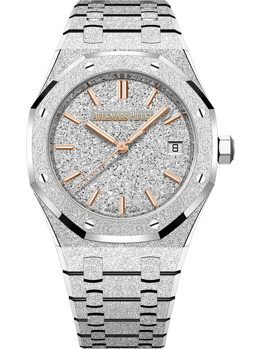 Audemars Piguet Royal Oak Frosted Gold Selfwinding 34 mm Silver  Dial 18-Carat Yellow Gold Bracelet 77450BA.GG.1361BA.01