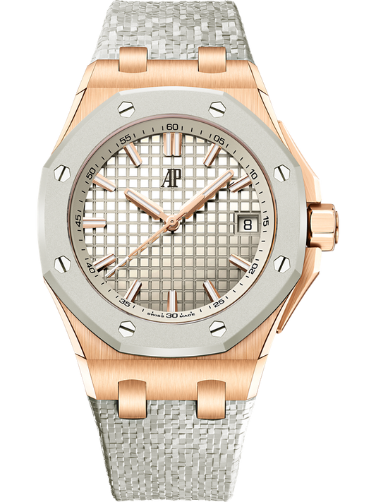 Audemars Piguet Royal Oak Offshore Selfwinding 37 mm Ivory Dial 18-Carat Pink Gold Strap 77605OK.OO.A101CA.01