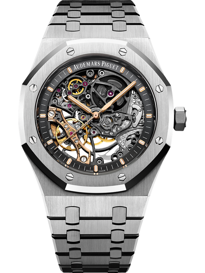 Audemars Piguet Royal Oak Double Balance Wheel Openworked 41 mm Slate Grey Dial Stainless Steel Bracelet 15407ST.OO.1220ST.01