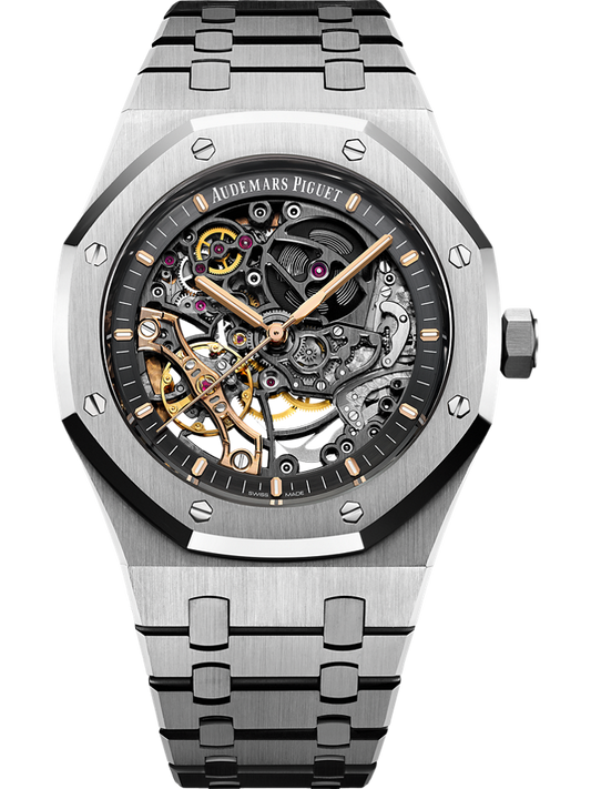 Audemars Piguet Royal Oak Double Balance Wheel Openworked 41 mm Slate Grey Dial Stainless Steel Bracelet 15407ST.OO.1220ST.01