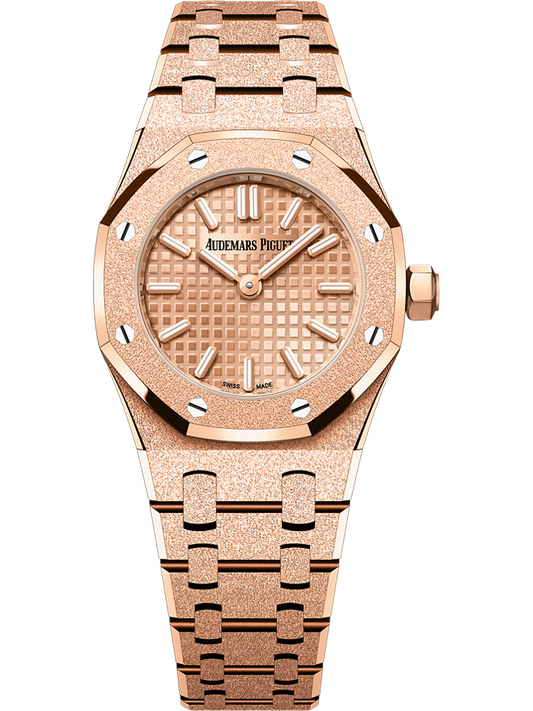 Audemars Piguet Royal Oak Mini Frosted Gold Quartz 23 mm Pink Dial 18-Carat Pink Gold Bracelet 67630OR.GG.1312OR.01