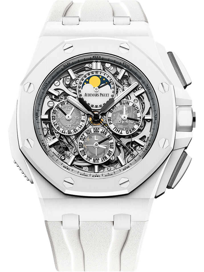 Audemars Piguet Royal Oak Offshore Grande Complication 44 mm Transparent Dial White Ceramic Rubber Strap 26582CB.OO.A010CA.01