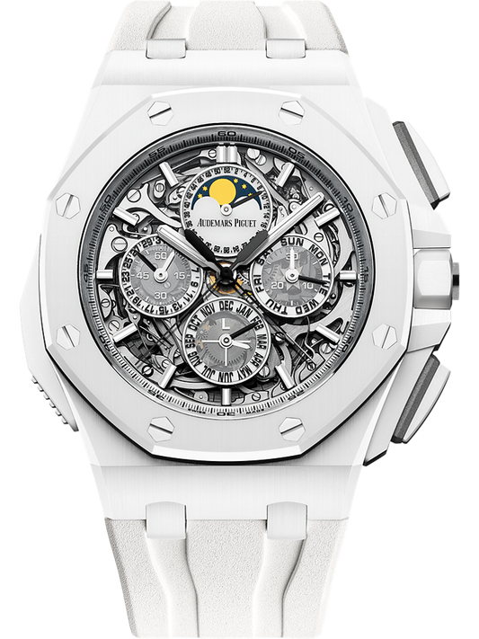 Audemars Piguet Royal Oak Offshore Grande Complication 44 mm Transparent Dial White Ceramic Rubber Strap 26582CB.OO.A010CA.01