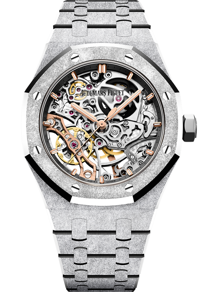 Audemars Piguet Royal Oak Double Balance Wheel Openworked 37 mm Transparent Dial 18-Carat White Gold Bracelet 15466BC.GG.1259BC.01