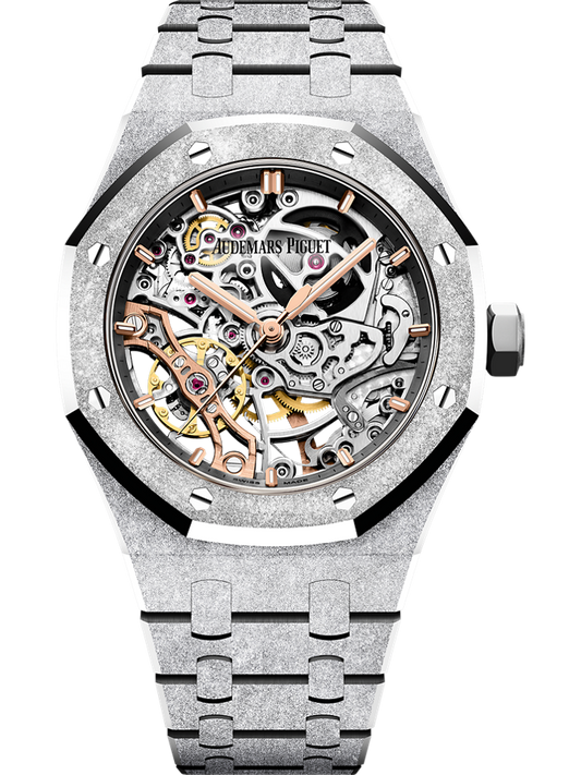 Audemars Piguet Royal Oak Double Balance Wheel Openworked 37 mm Transparent Dial 18-Carat White Gold Bracelet 15466BC.GG.1259BC.01