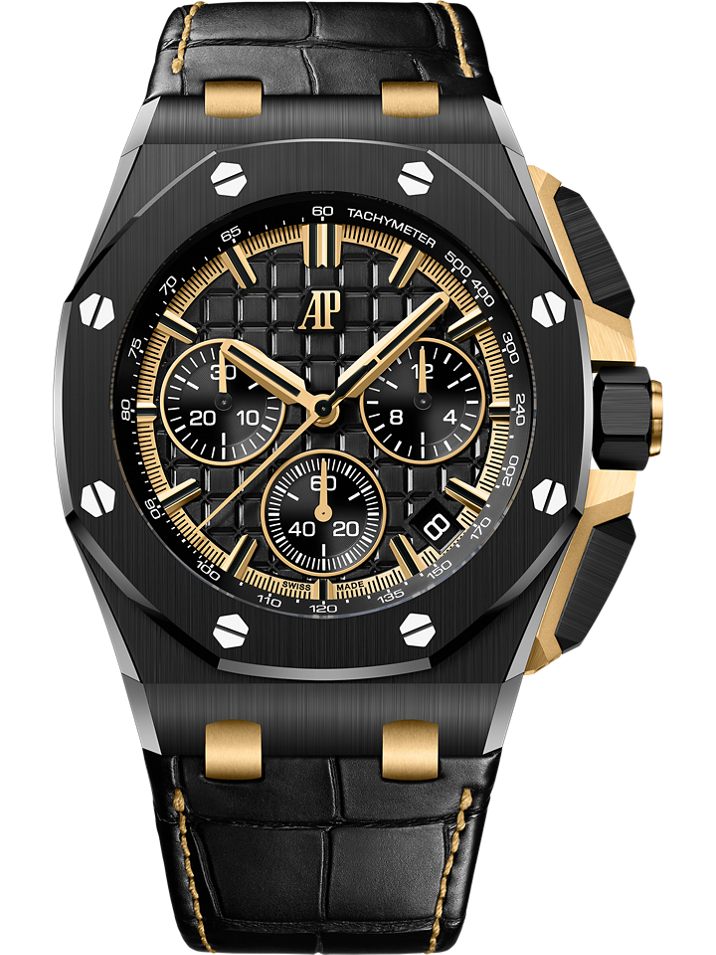 Audemars Piguet Royal Oak Offshore Selfwinding Chronograph 43 mm Black Dial Ceramic Alligator Strap 26420CE.OO.A127CR.01