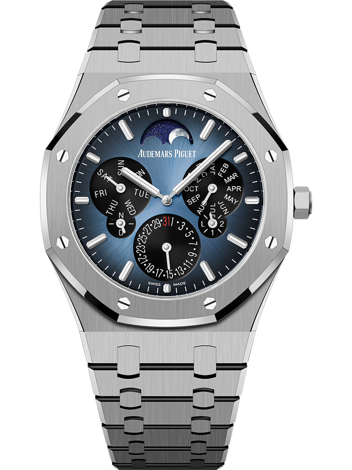 Audemars Piguet Royal Oak Perpetual Calendar Ultra-Thin 41 mm Blue  Dial Titanium Bracelet 26586TI.OO.1240TI.01