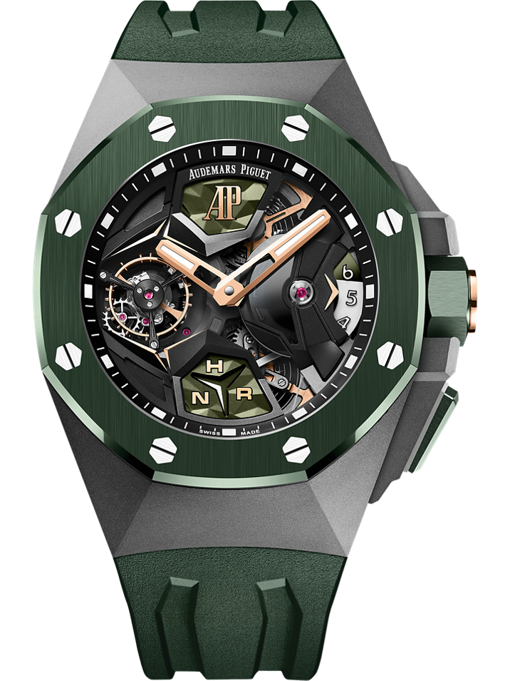 Audemars Piguet Royal Oak Concept Flying Tourbillon GMT 44 mm Transparent Dial Titanium Rubber Strap 26589IO.OO.D056CA.01