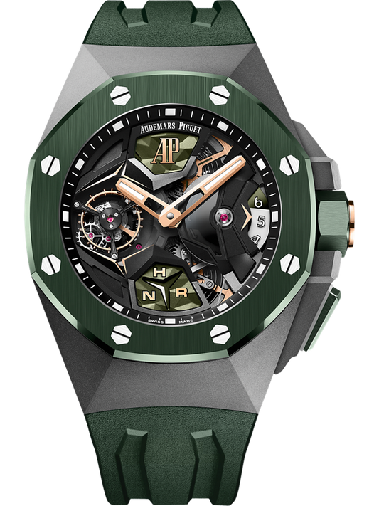 Audemars Piguet Royal Oak Concept Flying Tourbillon GMT 44 mm Transparent Dial Titanium Rubber Strap 26589IO.OO.D056CA.01