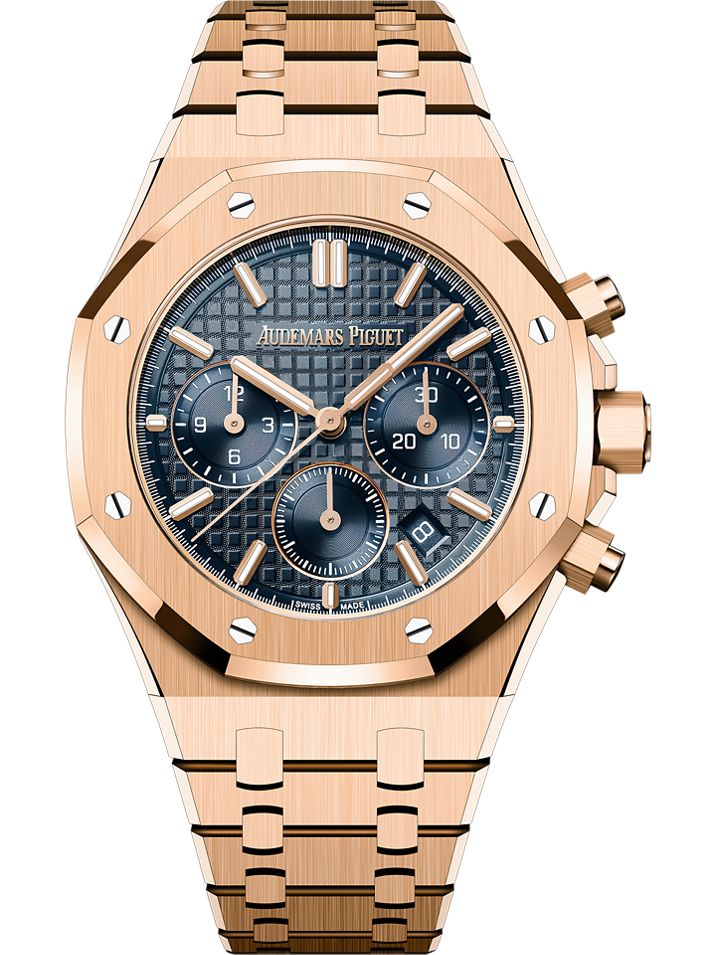 Audemars Piguet Royal Oak Selfwinding Chronograph 38 mm Blue  Dial 18-Carat Pink Gold Bracelet 26715OR.OO.1356OR.01