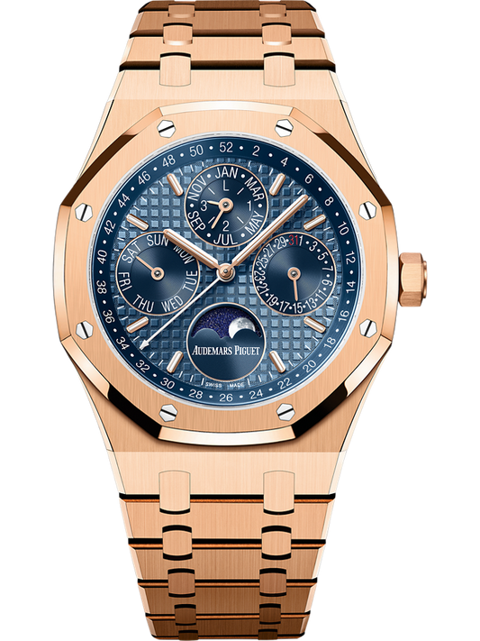 Audemars Piguet Royal Oak Perpetual Calendar 41 mm Blue  Dial 18-Carat Pink Gold Bracelet 26574OR.OO.1220OR.03