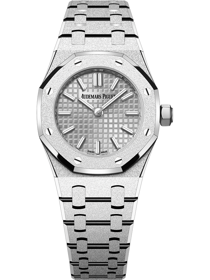 Audemars Piguet Royal Oak Mini Frosted Gold Quartz 23 mm White Dial 18-Carat White Gold Bracelet 67630BC.GG.1312BC.01