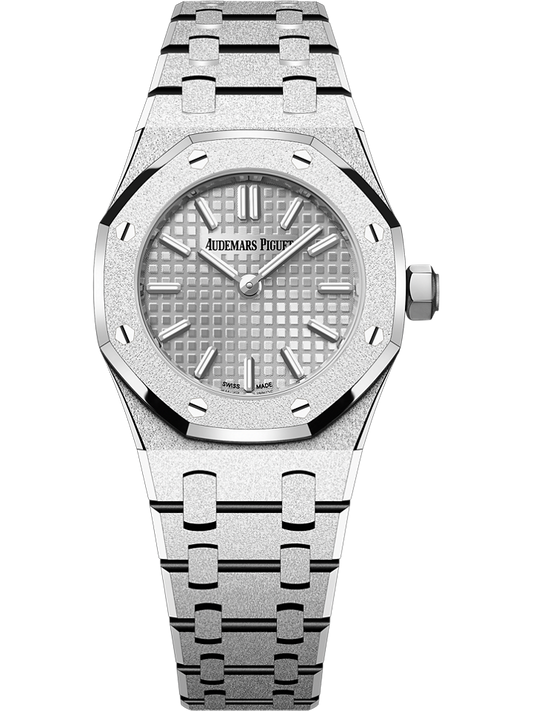 Audemars Piguet Royal Oak Mini Frosted Gold Quartz 23 mm White Dial 18-Carat White Gold Bracelet 67630BC.GG.1312BC.01