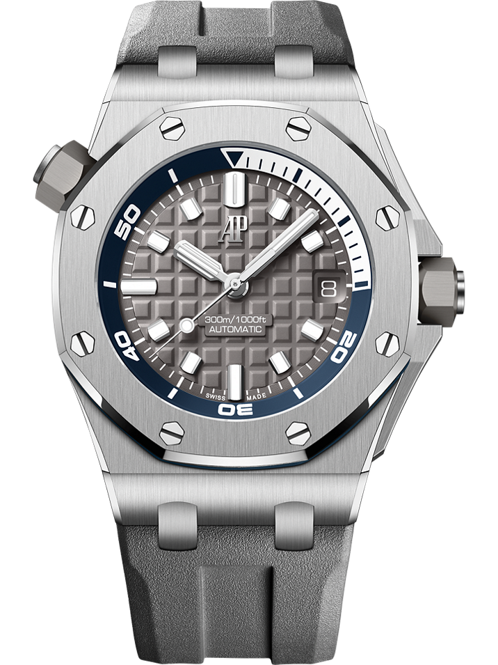 Audemars Piguet Royal Oak Offshore Diver 42 mm Grey Dial Stainless Steel Rubber Strap 15720ST.OO.A009CA.01