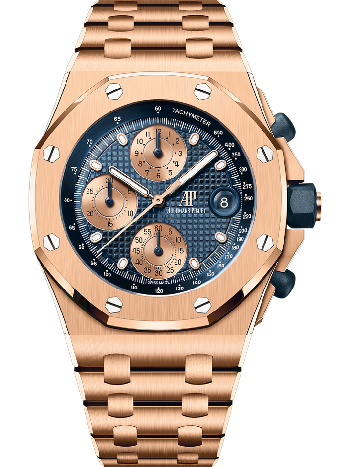 Audemars Piguet Royal Oak Offshore Selfwinding Chronograph 42 mm Blue Dial 18-Carat Pink Gold Bracelet 26238OR.OO.2000OR.01