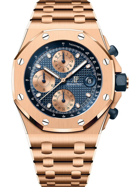 Audemars Piguet Royal Oak Offshore Selfwinding Chronograph 42 mm Blue Dial 18-Carat Pink Gold Bracelet 26238OR.OO.2000OR.01