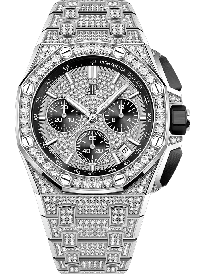 Audemars Piguet Royal Oak Offshore Selfwinding Chronograph 43 mm Diamond Paved Dial 18-Carat White Gold Bracelet 26423BC.ZZ.2100BC.01