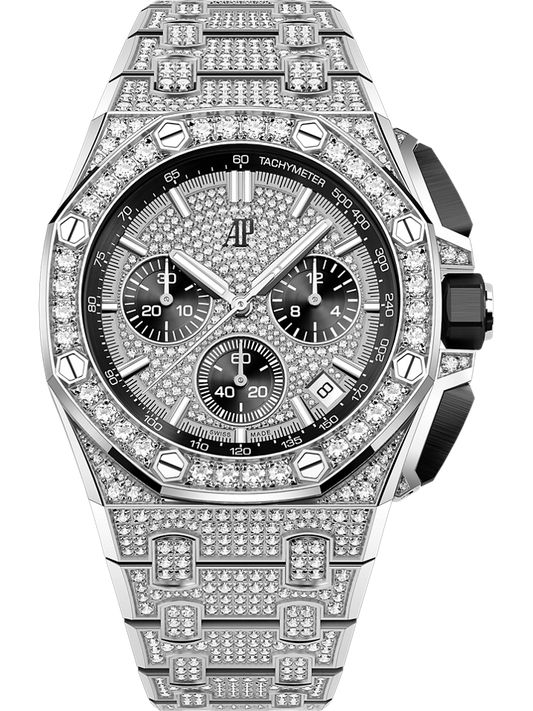 Audemars Piguet Royal Oak Offshore Selfwinding Chronograph 43 mm Diamond Paved Dial 18-Carat White Gold Bracelet 26423BC.ZZ.2100BC.01