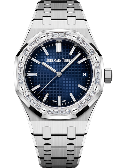 Audemars Piguet Royal Oak Selfwinding 37 mm Blue Dial with Diamonds 18-Carat White Gold Bracelet 15551BC.ZZ.1356BC.01