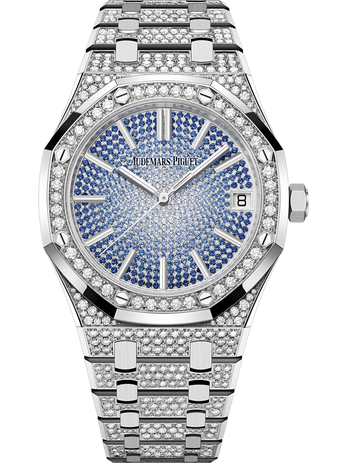 Audemars Piguet Royal Oak Selfwinding "50th Anniversary" 41 mm Diamond Paved Dial 18-Carat White Gold Bracelet 15512BC.ZZ.1322BC.01