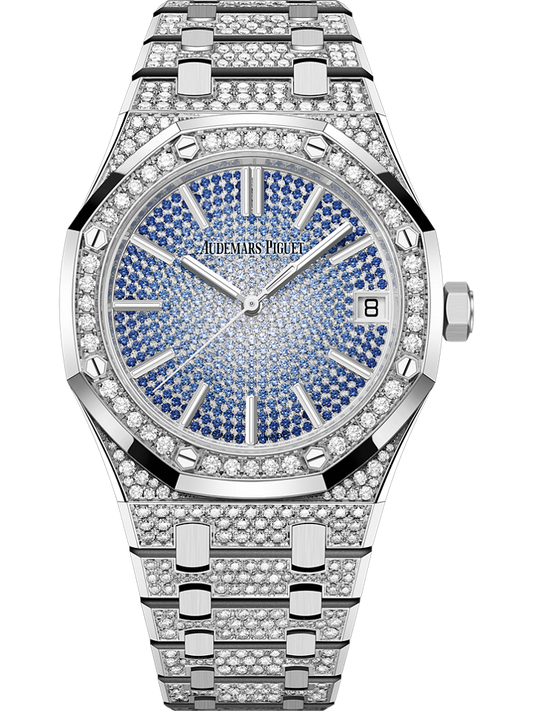 Audemars Piguet Royal Oak Selfwinding "50th Anniversary" 41 mm Diamond Paved Dial 18-Carat White Gold Bracelet 15512BC.ZZ.1322BC.01