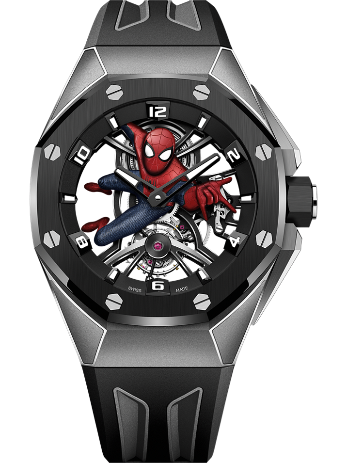 Audemars Piguet Royal Oak Concept Tourbillon "Spider-Man" 42 mm Transparent Dial Titanium Rubber Strap 26631IO.OO.D002CA.01