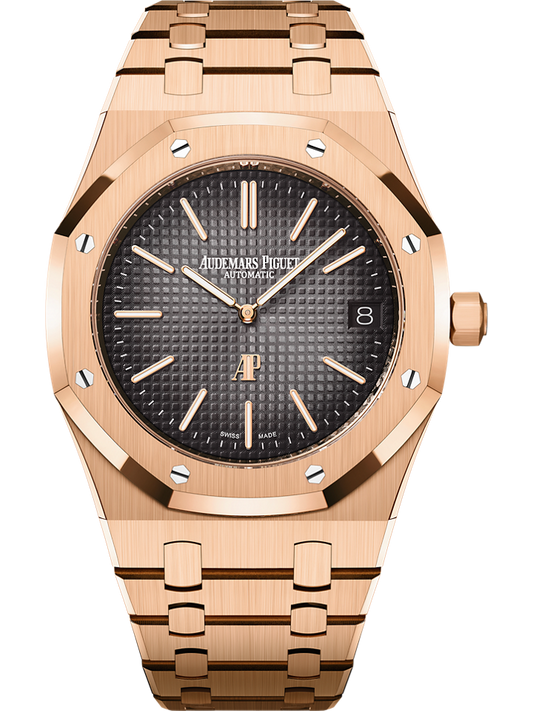 Audemars Piguet Royal Oak “Jumbo” Extra-Thin 39 mm Grey Dial 18-Carat Pink Gold Bracelet 16202OR.OO.1240OR.02