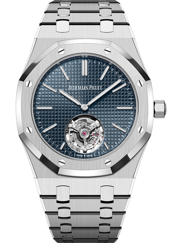 Audemars Piguet Royal Oak Selfwinding Flying Tourbillon Extra-Thin (RD#3) 39 mm Blue  Dial Stainless Steel Bracelet 26670ST.OO.1240ST.02