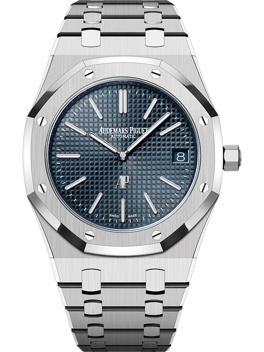 Audemars Piguet Royal Oak “Jumbo” Extra-Thin 39 mm Blue  Dial Stainless Steel Bracelet 16202ST.OO.1240ST.02