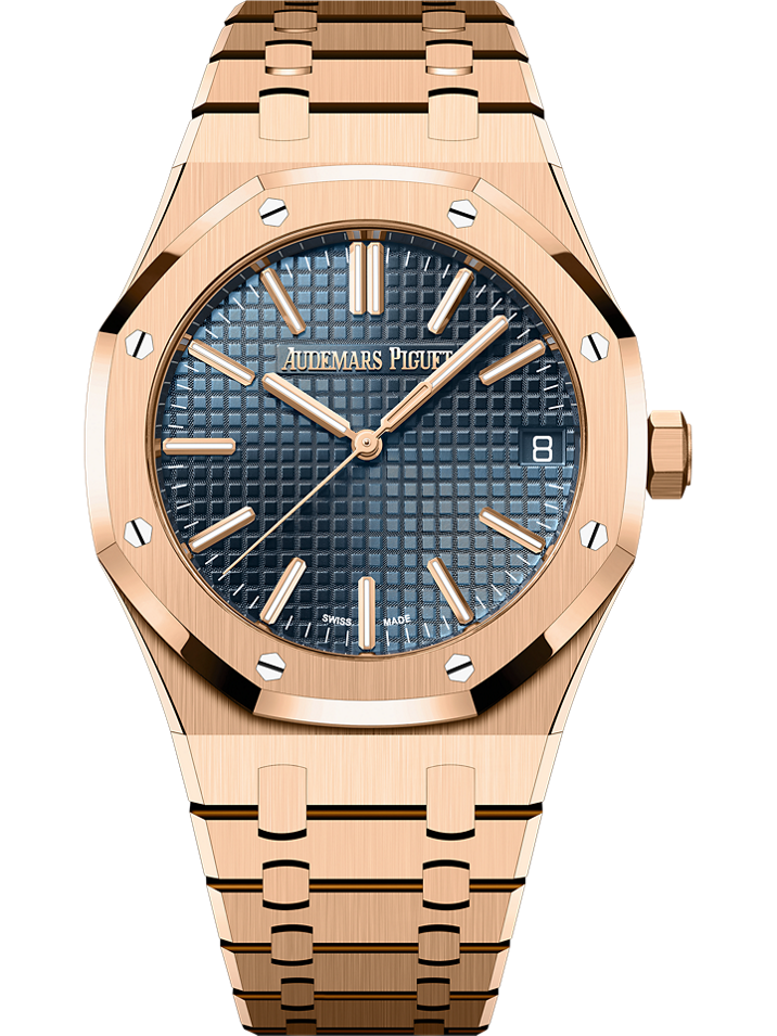 Audemars Piguet Royal Oak Selfwinding 41 mm Blue  Dial 18-Carat Pink Gold Bracelet 15510OR.OO.1320OR.03