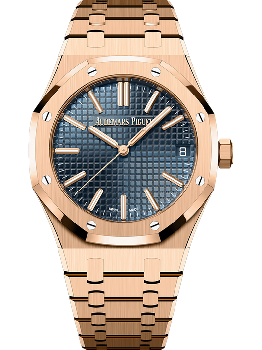 Audemars Piguet Royal Oak Selfwinding 41 mm Blue  Dial 18-Carat Pink Gold Bracelet 15510OR.OO.1320OR.03