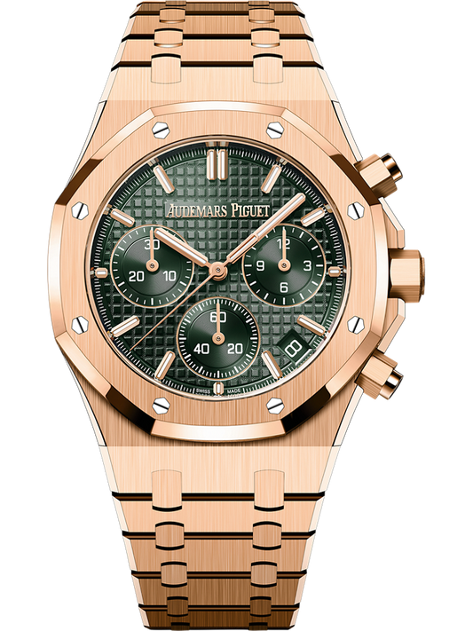 Audemars Piguet Royal Oak Selfwinding Chronograph 41 mm Khaki Green Dial 18-Carat Pink Gold Bracelet 26240OR.OO.1320OR.08