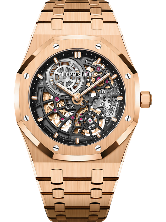 Audemars Piguet Royal Oak “Jumbo” Extra-Thin Openworked 39 mm Slate Grey Dial 18-Carat Pink Gold Bracelet 16204OR.OO.1240OR.03