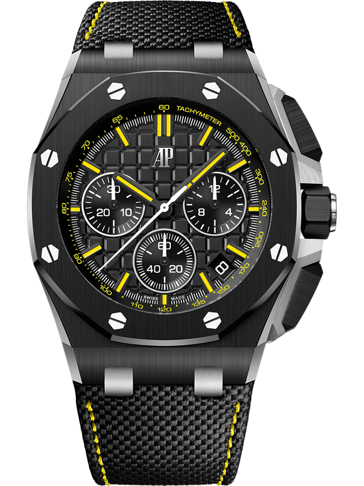 Audemars Piguet Royal Oak Offshore Selfwinding Chronograph 43 mm Black Dial Ceramic Calfskin Strap 26420CE.OO.A005VE.01