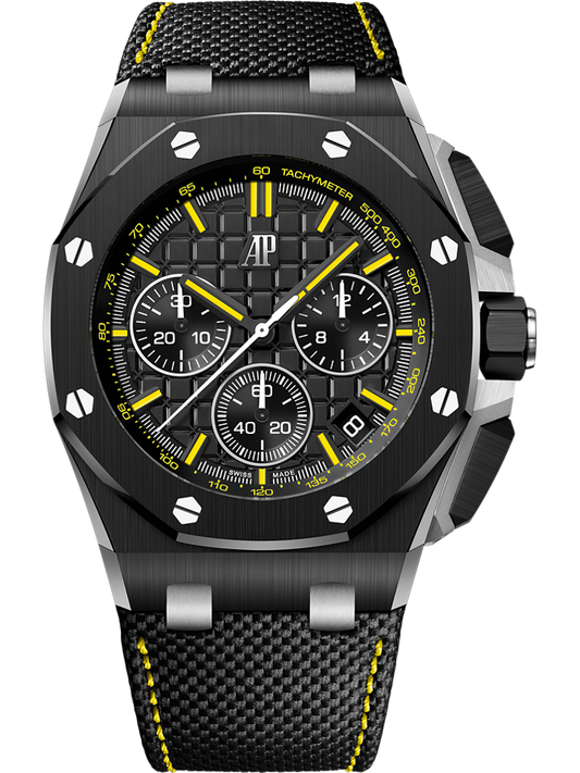 Audemars Piguet Royal Oak Offshore Selfwinding Chronograph 43 mm Black Dial Ceramic Calfskin Strap 26420CE.OO.A005VE.01