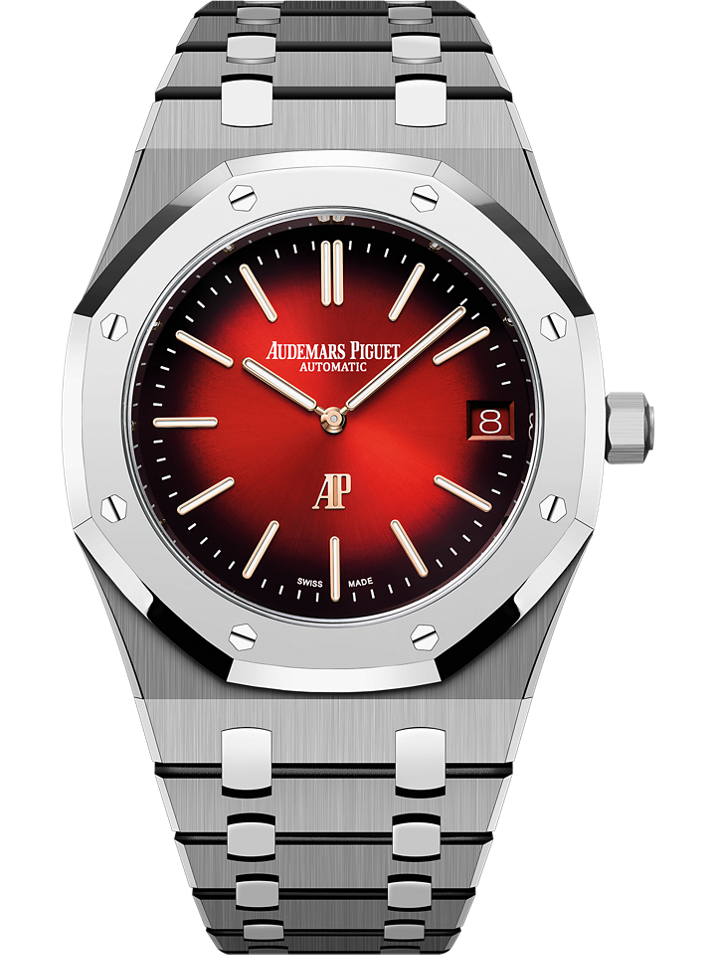 Audemars Piguet Royal Oak “Jumbo” Extra-Thin 39 mm Burgundy  Dial Titanium Bracelet 16202XT.OO.1240XT.01