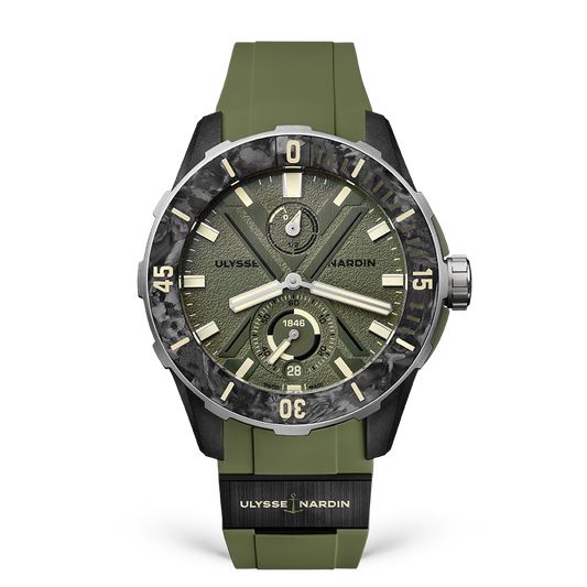 Ulysse Nardin Diver NET OPS 44 mm Khaki Green Dial Stainless Steel Rubber Strap 1183-170-8A/3A