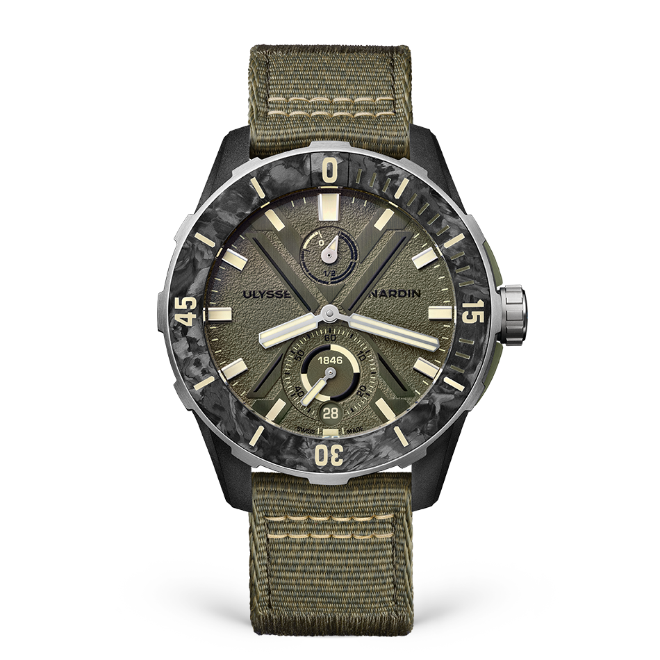 Ulysse Nardin Diver NET OPS 44 mm Khaki Green Dial Stainless Steel Strap 1183-170-8A/0A