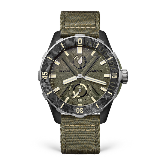 Ulysse Nardin Diver NET OPS 44 mm Khaki Green Dial Stainless Steel Strap 1183-170-8A/0A