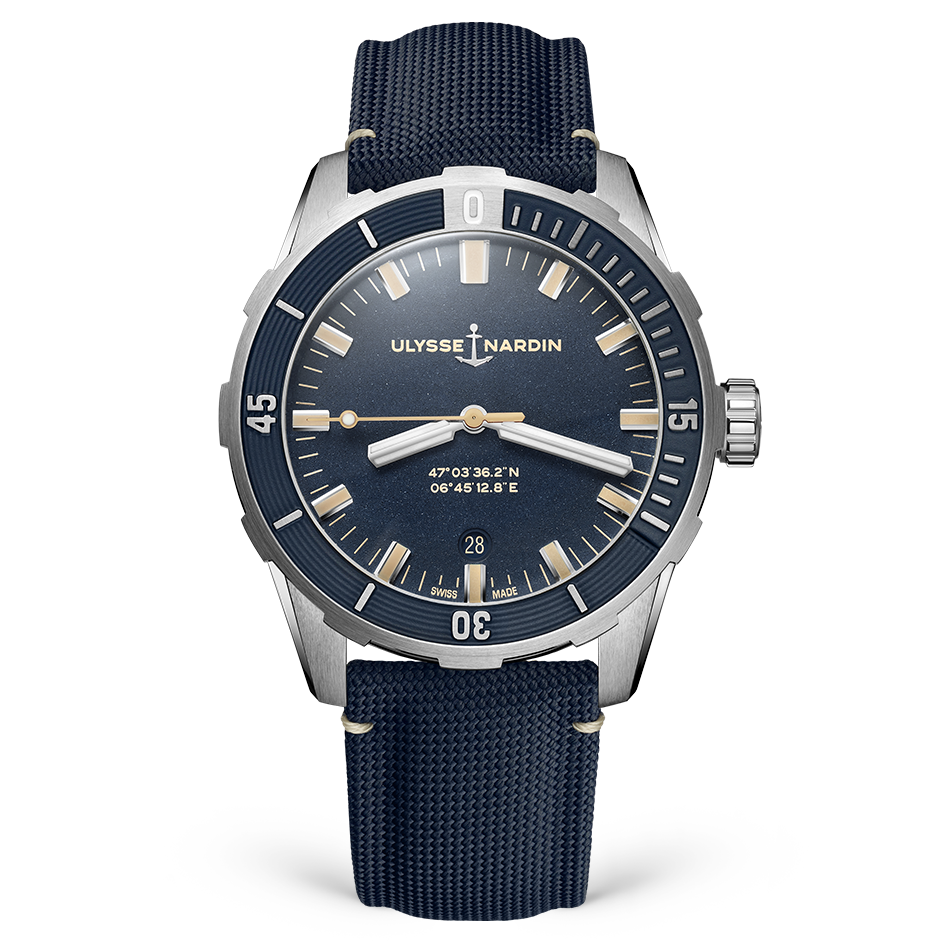 Ulysse Nardin Diver 42 mm Dark Blue Dial Stainless Steel Fabric Strap 8163-175/93